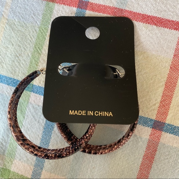 Snakeskin Hoop Earrings - Picture 3 of 4